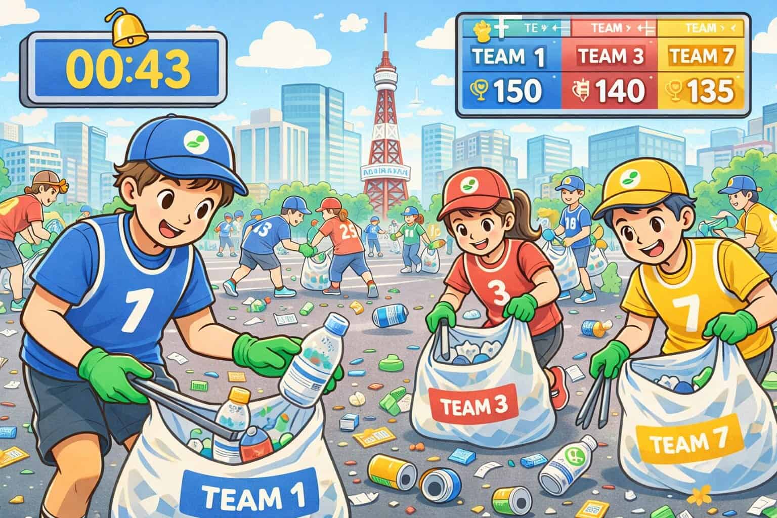 Spogomi competitive trash-picking event in Japan